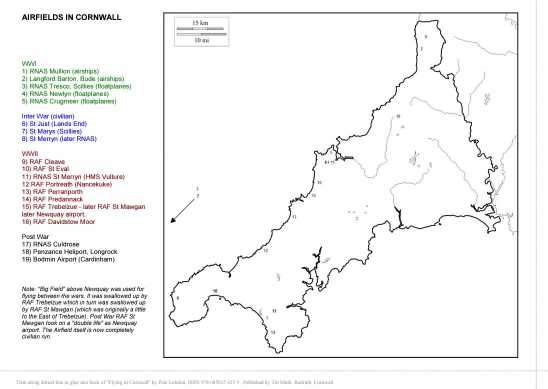 Cornwall airfields map